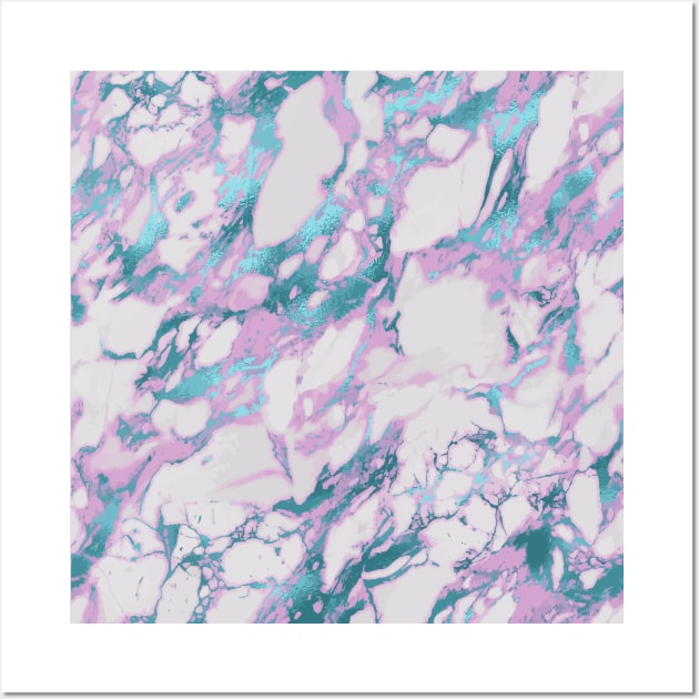 Marble Pattern Aesthetic Purple Blue Teal Wall Art by jodotodesign